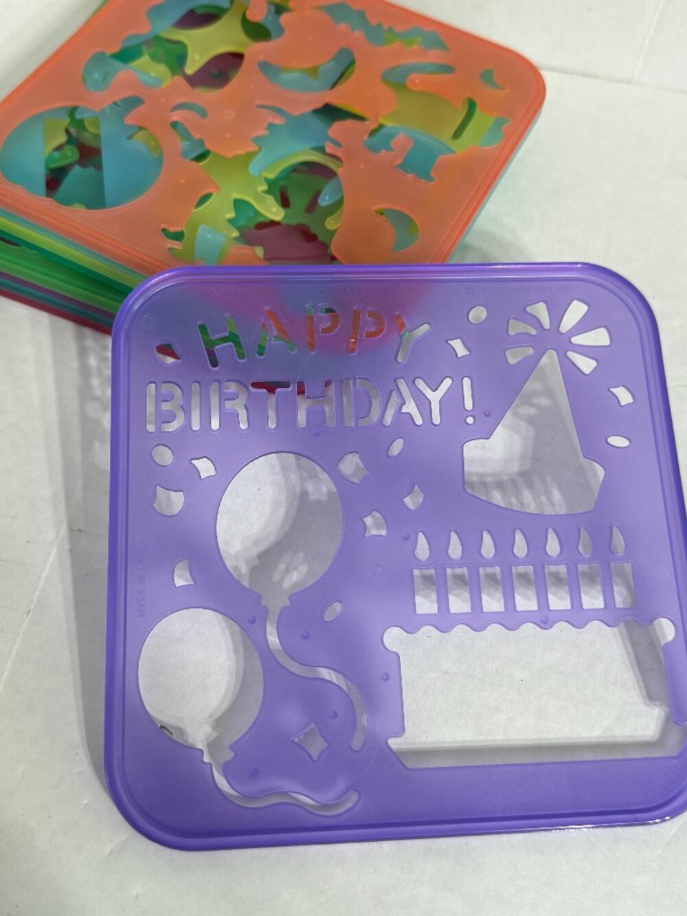 Tuppertoys 1987 Vintage Stencil Art Set 9 Stencils Holidays Tupperware birthday
